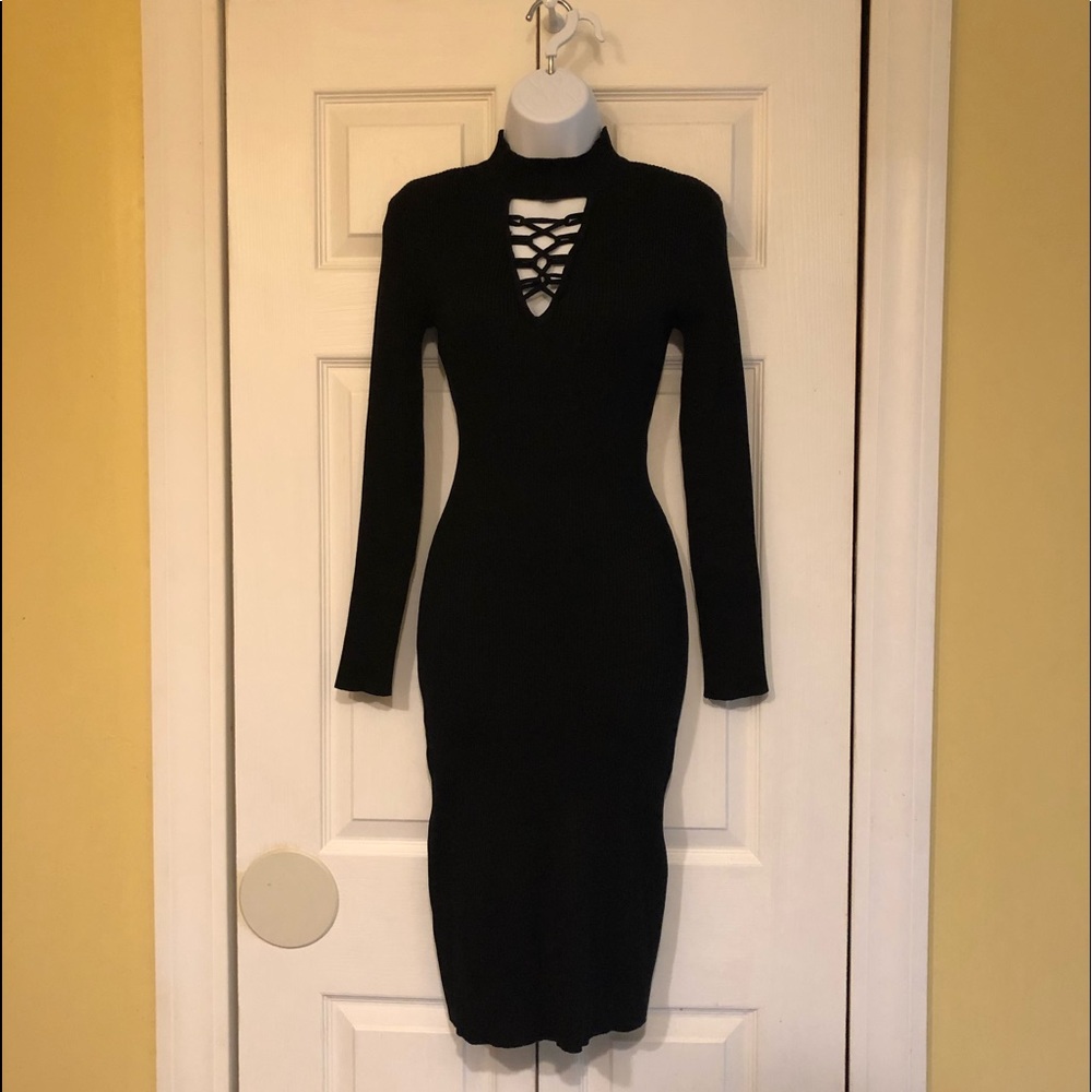 Black stretchy & knitted dress